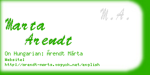 marta arendt business card